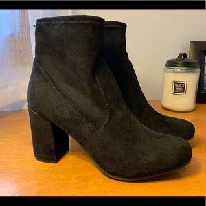 Black suede sock boots